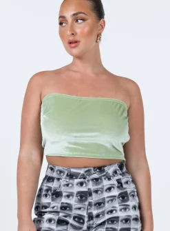 Princess Polly Tinsley Top  Green Best