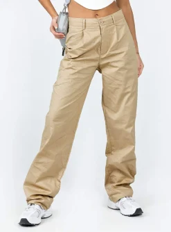 Princess Polly Titius Pants Light  Beige Outlet