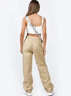 Princess Polly Titius Pants Light  Beige Outlet