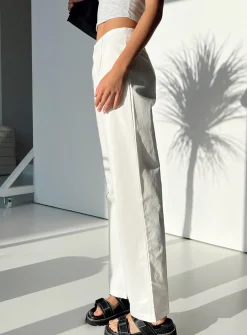 Princess Polly Titius Pants Solid  White Store