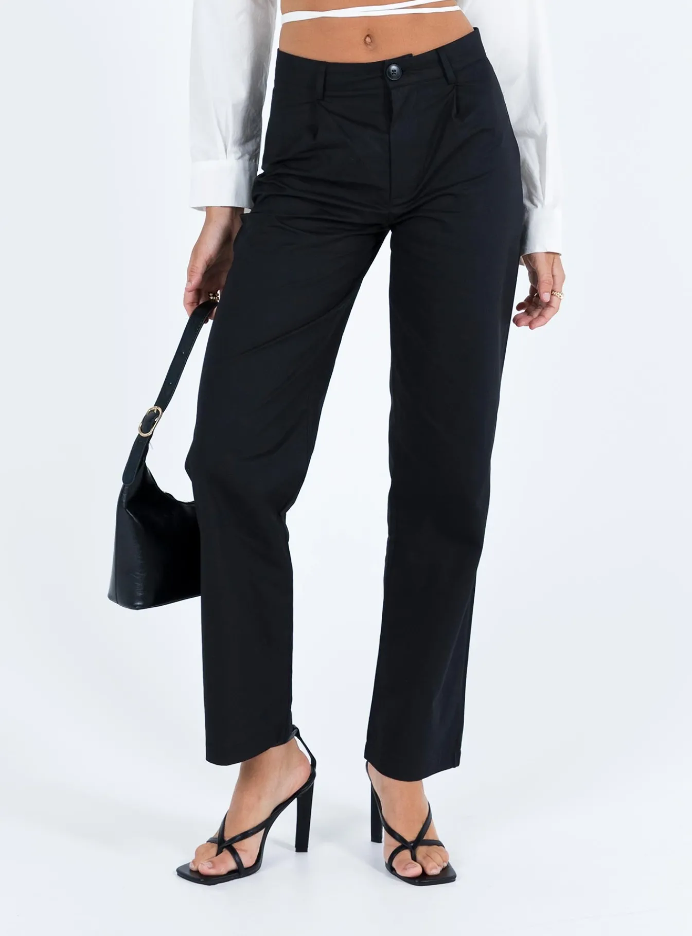 Princess Polly Titius Pants Solid Black Shop