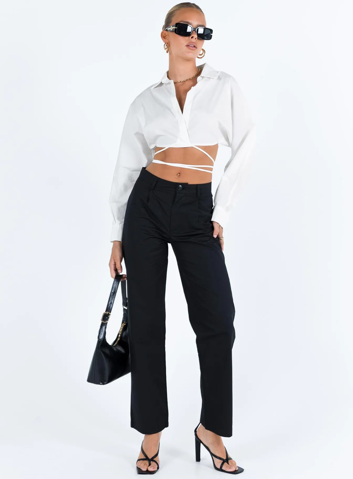 Princess Polly Titius Pants Solid Black Shop