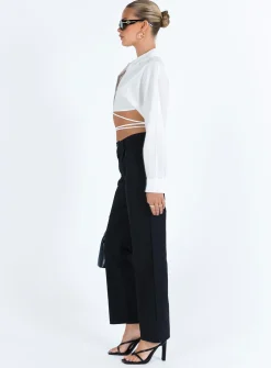 Princess Polly Titius Pants Solid Black Shop