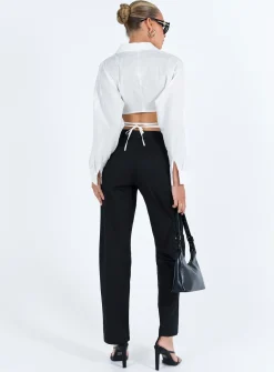 Princess Polly Titius Pants Solid Black Shop