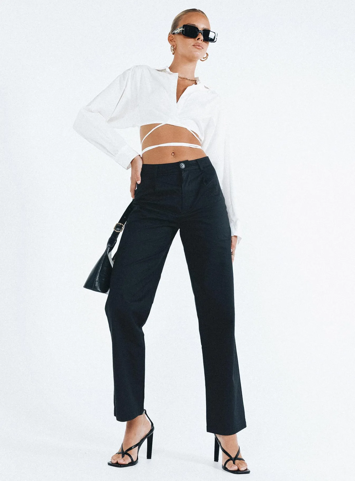 Princess Polly Titius Pants Solid Black Shop