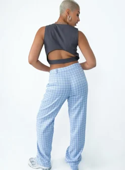 Princess Polly Titius Pantscheck Blue Cheap
