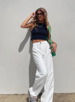 Princess Polly Titius Pantspinstripe   White Store