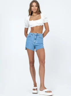 Princess Polly Tiyarnashorts Dark Wash  Denim Best Sale