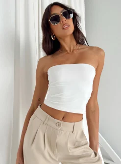 Princess Polly Tomlin Top  White Sale