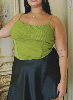 Princess Polly Topakas Plisse Corsetcurve   Green Best Sale