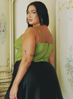 Princess Polly Topakas Plisse Corsetcurve Green Best Sale