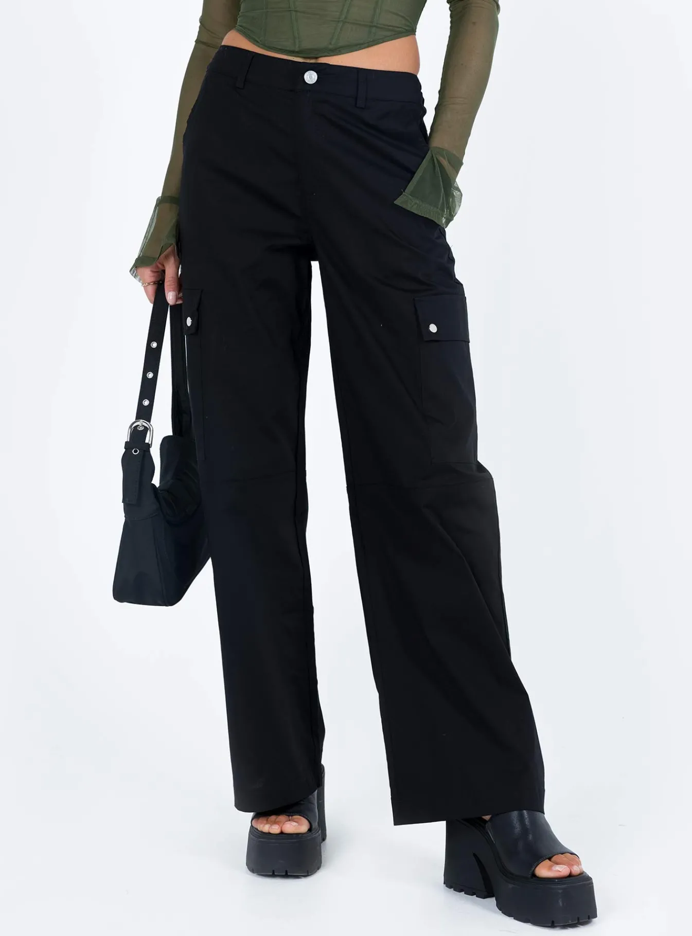 Princess Polly Toscan Cargo Pants Black Fashion