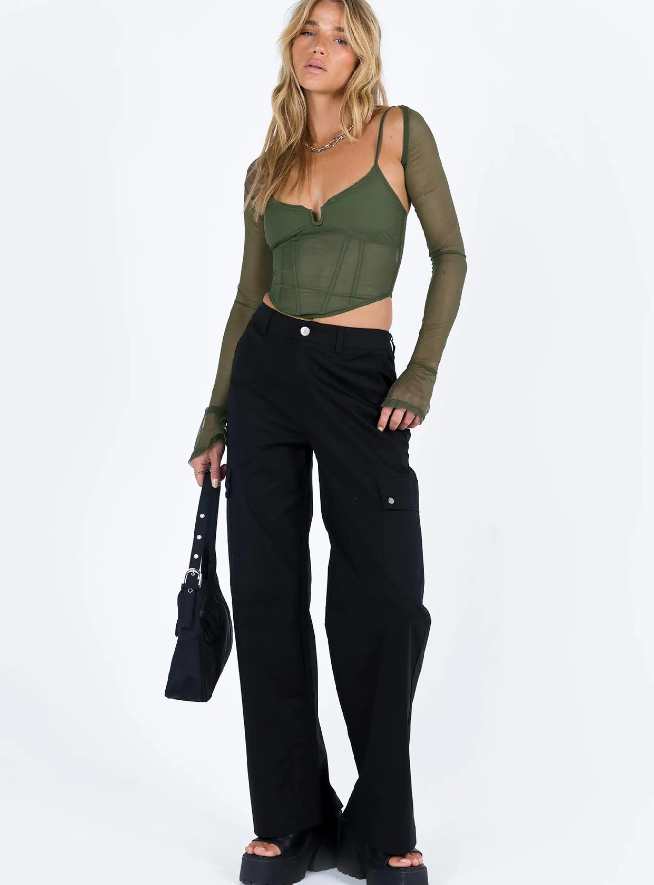 Princess Polly Toscan Cargo Pants Black Fashion