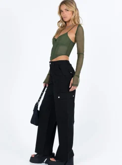 Princess Polly Toscan Cargo Pants Black Fashion