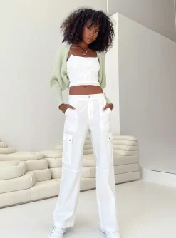 Princess Polly Toscan Cargo Pants  White New