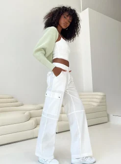 Princess Polly Toscan Cargo Pants  White New