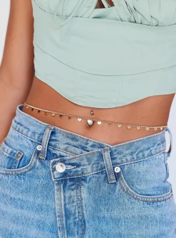 Princess Polly Trail Of Hearts Belt   Gold Hot