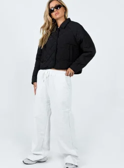 Princess Polly Tripp Quilted Jacket  Black Clearance