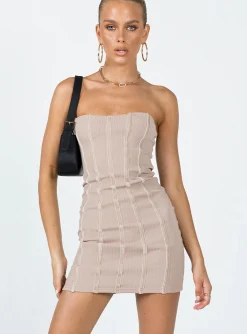 Princess Polly Tristian Mini Dress  Brown Flash Sale