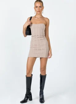 Princess Polly Tristian Mini Dress  Brown Flash Sale