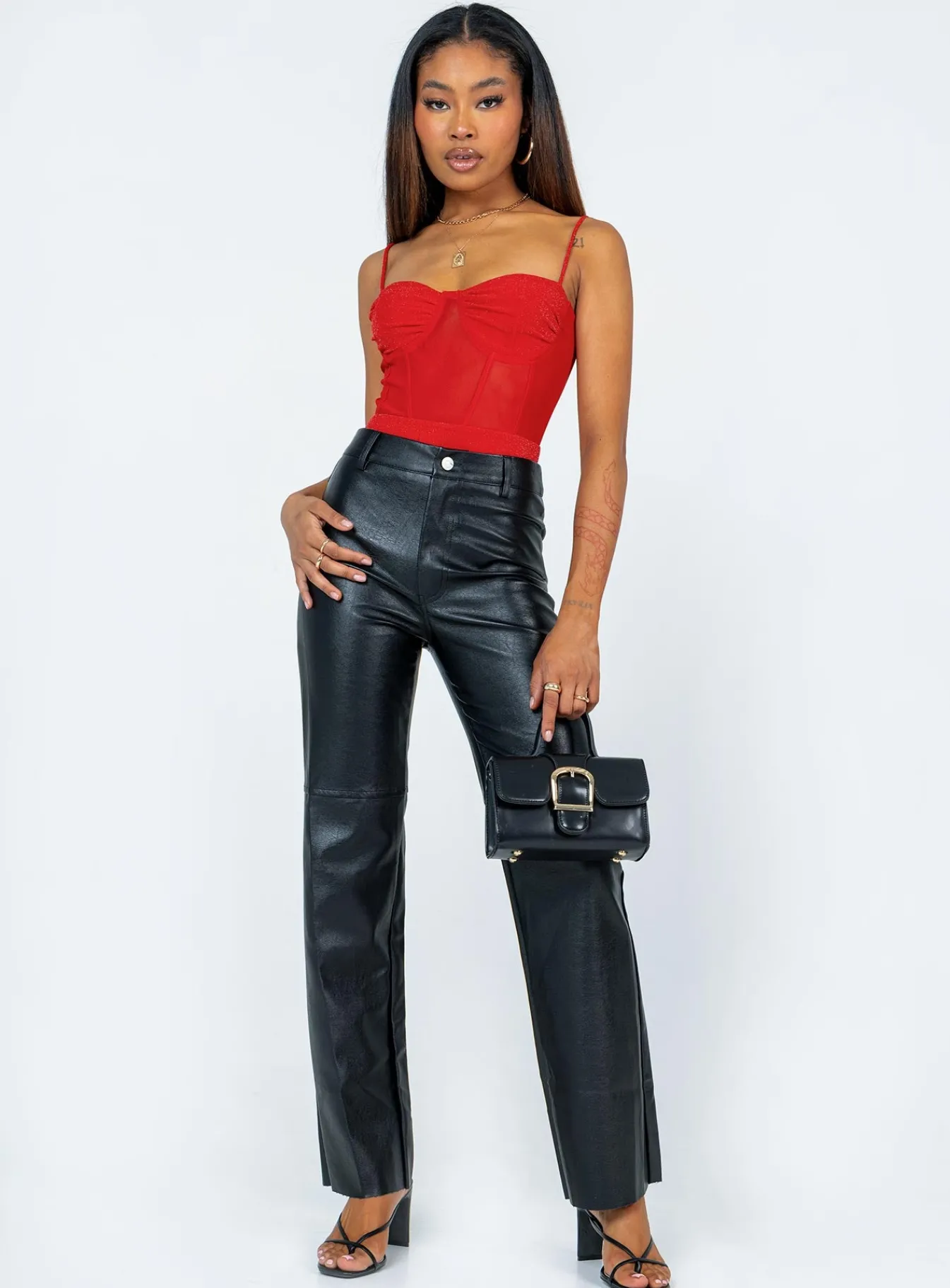 Princess Polly Triston Bodysuit Red New