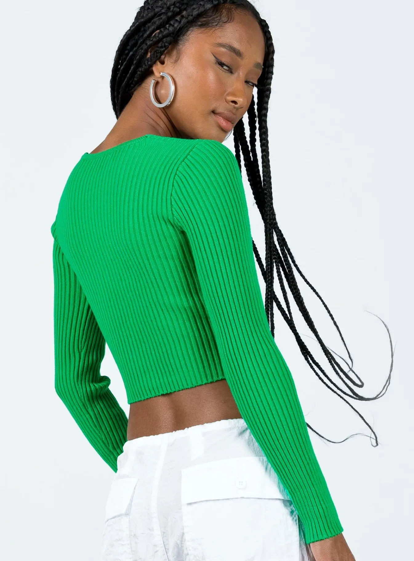 Princess Polly Trucco Long Sleeve Top Green Hot