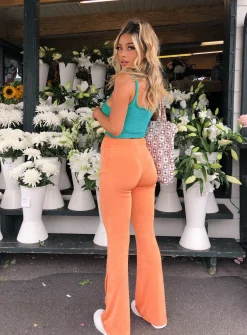 Princess Polly True Heart Pants  Orange Clearance