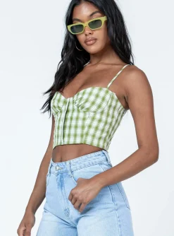 Princess Polly Tuscan Top  Green Cheap