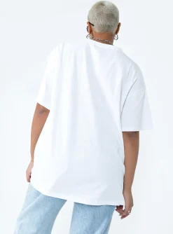 Princess Polly Tweety Post Card Vacation Oversized Tee  White Discount