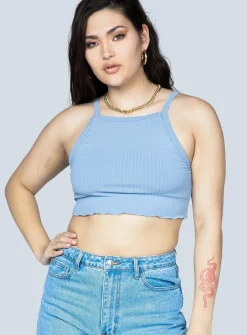 Princess Polly Twiin Lennon Tankini Top  Blue Store