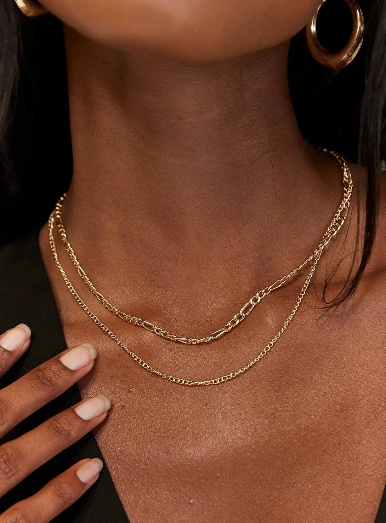 Princess Polly Two Chain Necklace Set Gold Shop