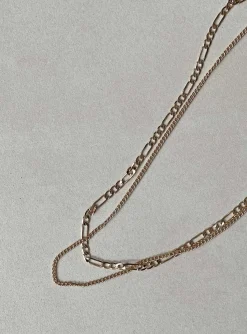 Princess Polly Two Chain Necklace Set  Gold Shop