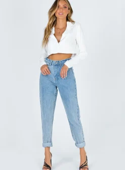 Princess Polly Tyler Jean Mom Jean Mid Wash  Denim Flash Sale