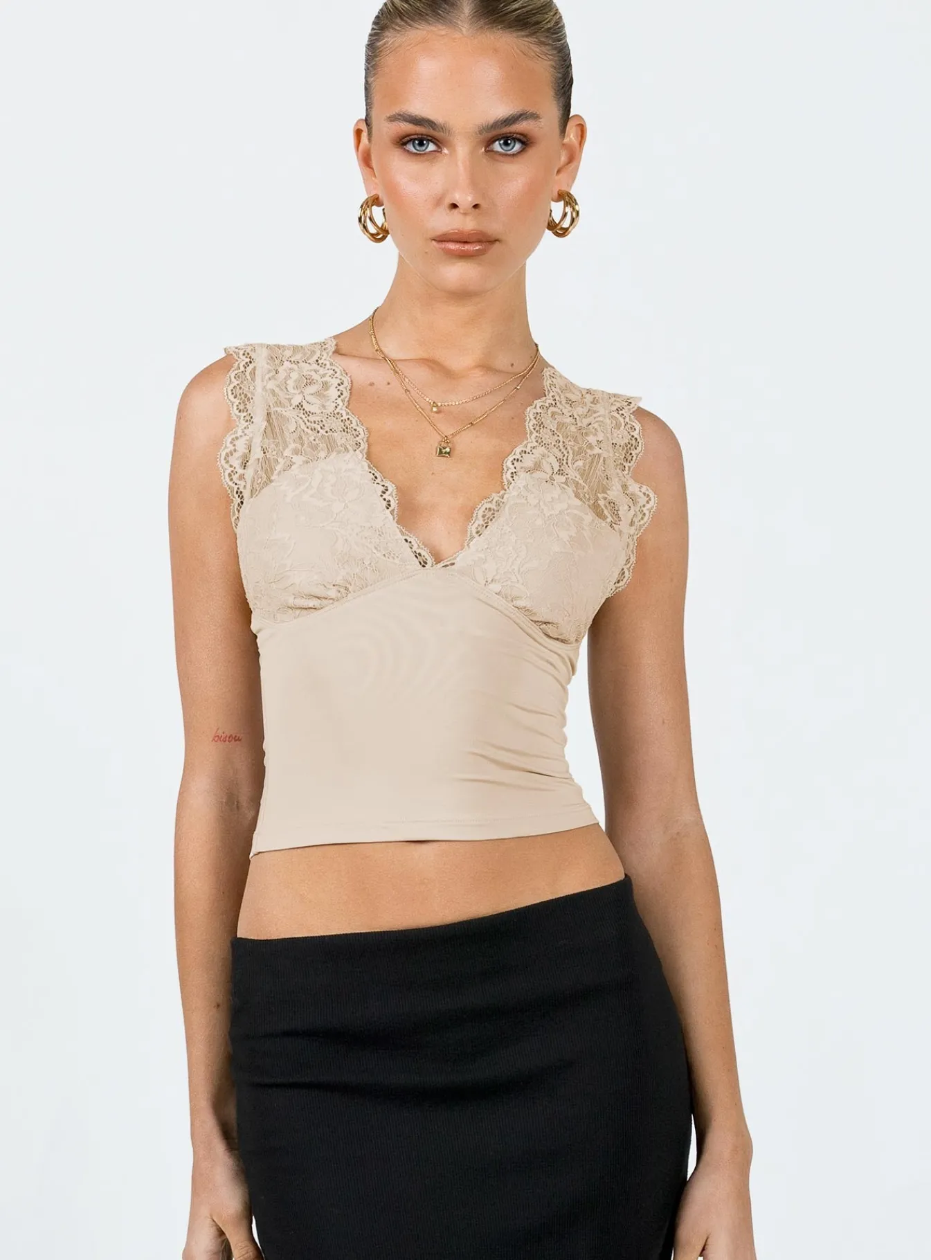 Princess Polly Typha Top Beige Flash Sale