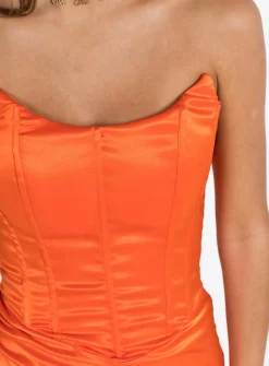 Princess Polly Tyree Strapless Maxi Dress  Orange New