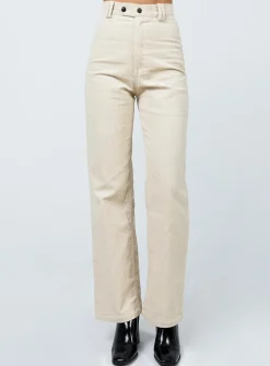 Princess Polly Uptown Cord Pant  Beige Clearance