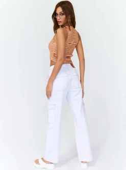 Princess Polly Utility Cargojeans White Denim Flash Sale