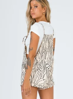 Princess Polly Utopia Romper   Beige / Black Fashion
