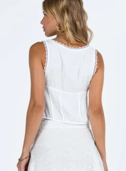 Princess Polly Vaccaro Top  White Online