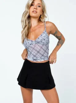 Princess Polly Valaree Low Waist Mini Skirt  Black Hot