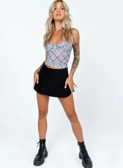 Princess Polly Valaree Low Waist Mini Skirt  Black Hot