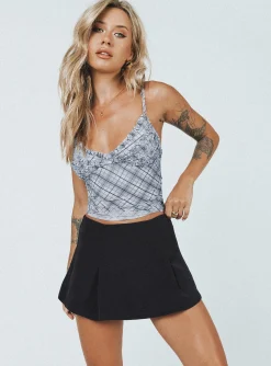 Princess Polly Valaree Low Waist Mini Skirt  Black Hot