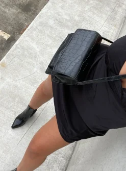 Princess Polly Valentine Croc Bag   Black Hot