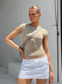 Princess Polly Valery Parachute Mini Skirt White Hot