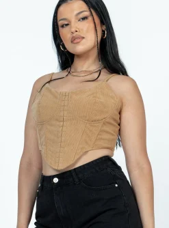 Princess Polly Valora Top Tan Clearance