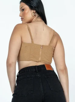 Princess Polly Valora Top Tan Clearance