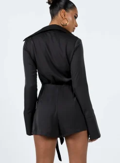 Princess Polly Vandana Romper  Black Fashion