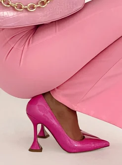 Princess Polly Vella Patent Heels  Pink Cheap