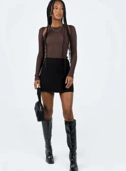 Princess Polly Venetia Long Sleeve Top  Brown Sale