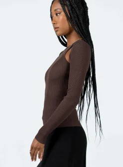 Princess Polly Venetia Long Sleeve Top  Brown Sale